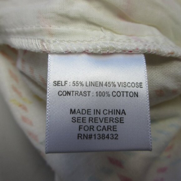 Modcloth Women's Wide Leg Pants 8 Ivory Linen Viscose Rainbow Plaid Preppy 306 - Picture 4 of 11